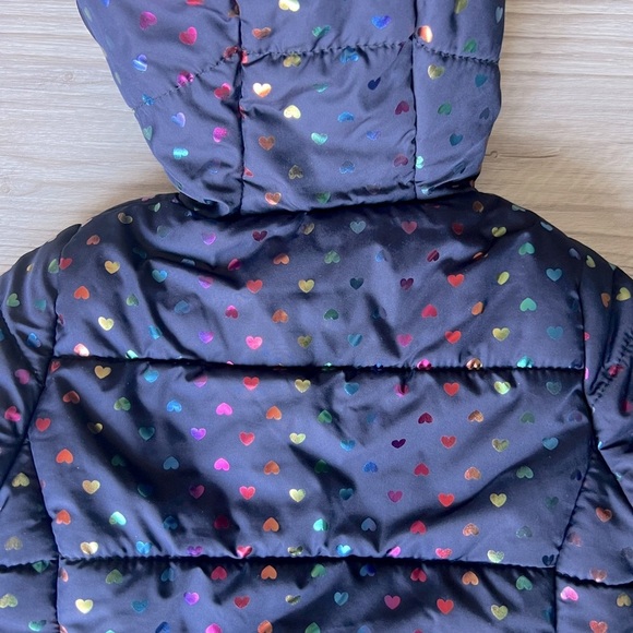 ME JANE rainbow heart puffer hooded jacket size 24M - Picture 12 of 16